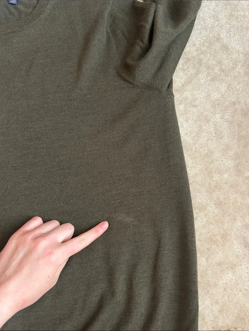 Brooks Brothers Italian Yarn Merino Wool Pullover Sweater Dark Olive Green XL